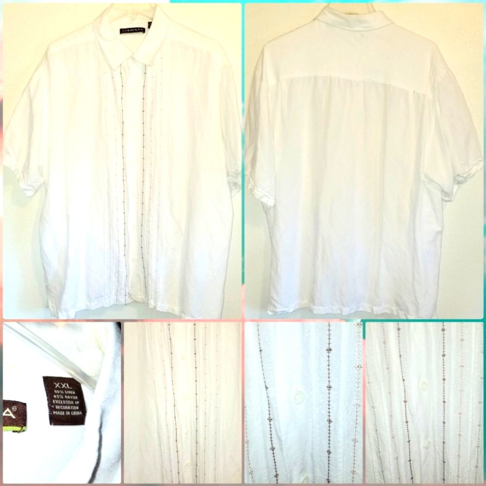 EUC CUBAVERA CASUAL BUTTON UP SHIRT SIZE XL